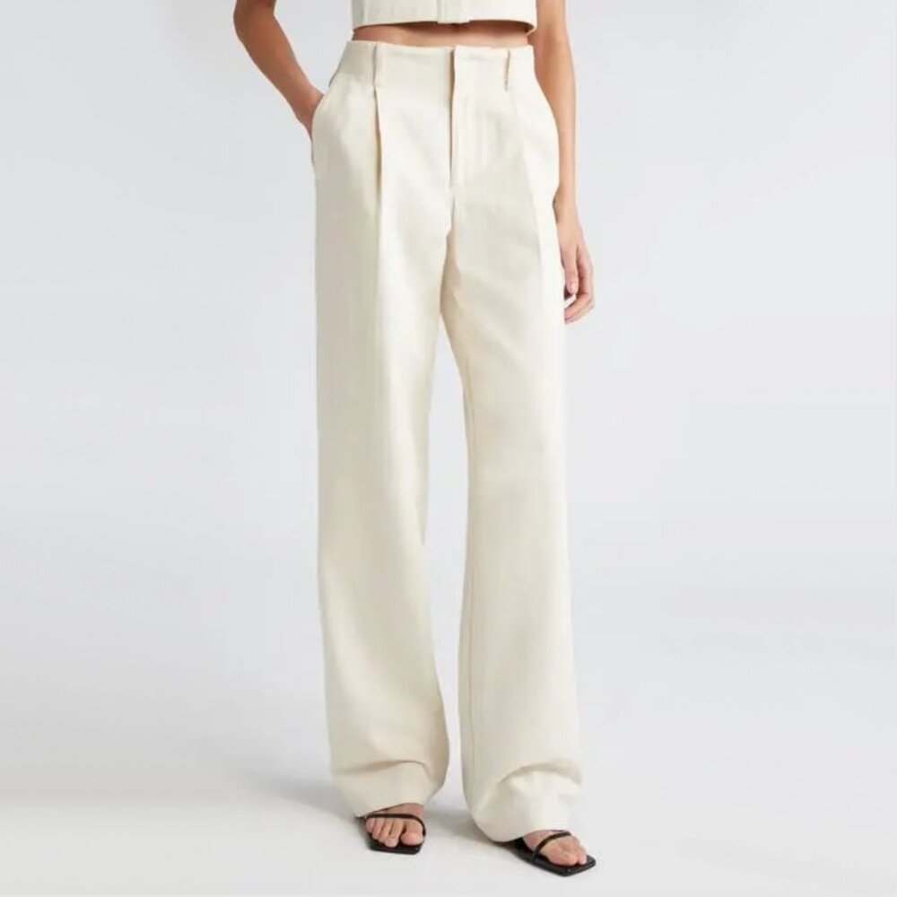 LouLou Studio "Jiva" Pants in Ivory, size XS ** HEMMED **